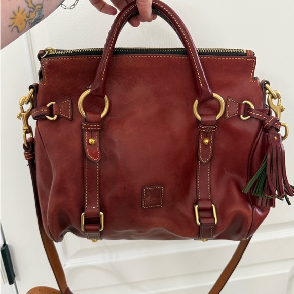 SOLD DONT BUY Dooney & Bourke Burgundy Brown Leather Satchel - Picture 2 of 6